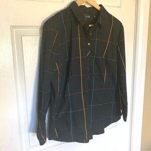 ⚡️3 for 25⚡️ 7th Ave Design Studio Multicolor Checkered Button-Down Shirt Large